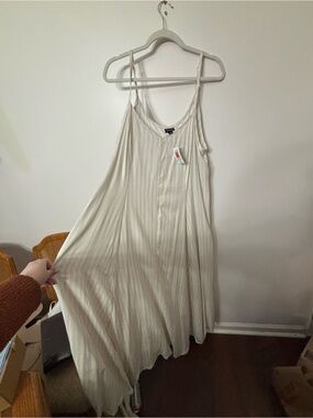 torrid Cream Ribbed Spaghetti-Strap Maxi Dress